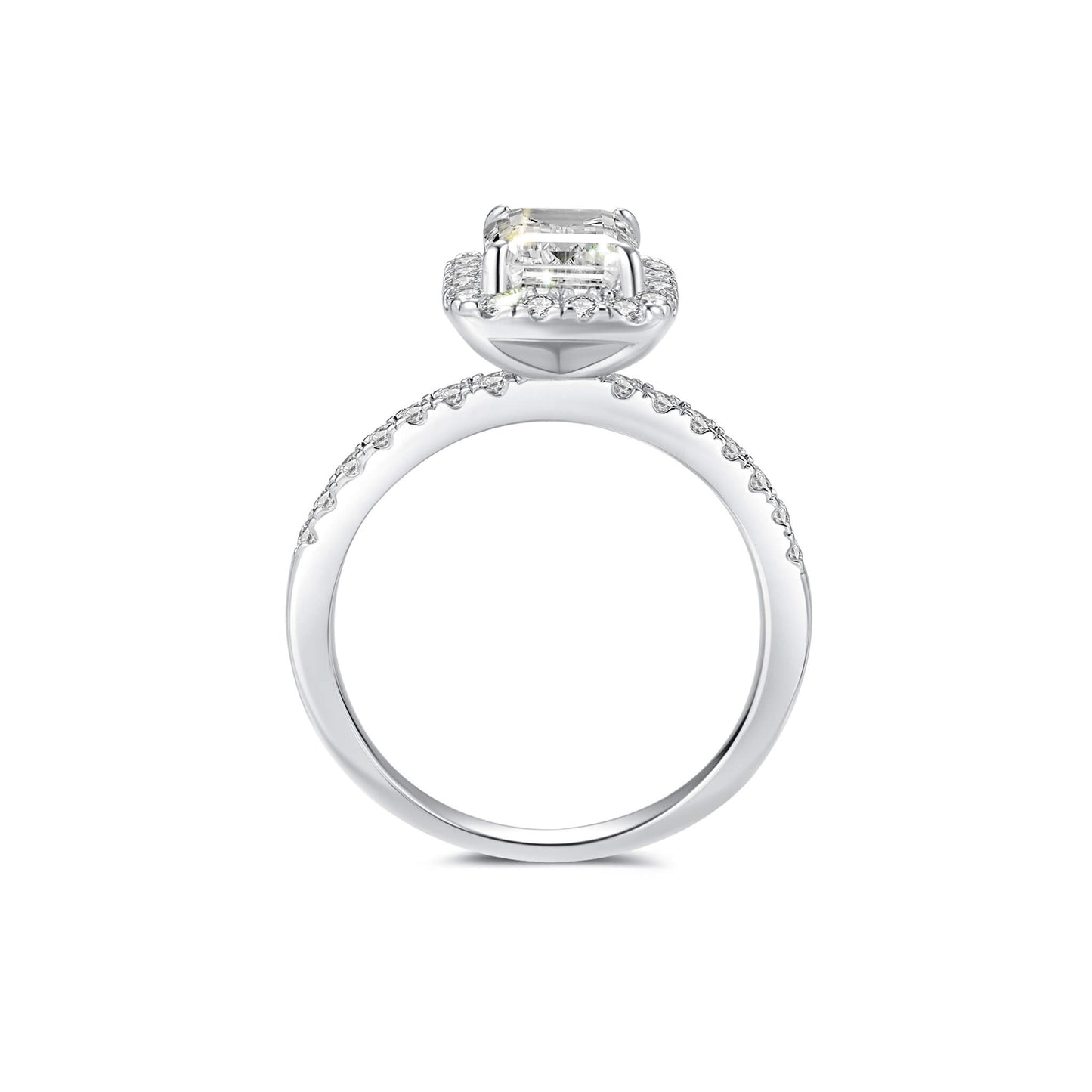 Halo Emerald Lab Diamond Ring in Platinum - Neoshine