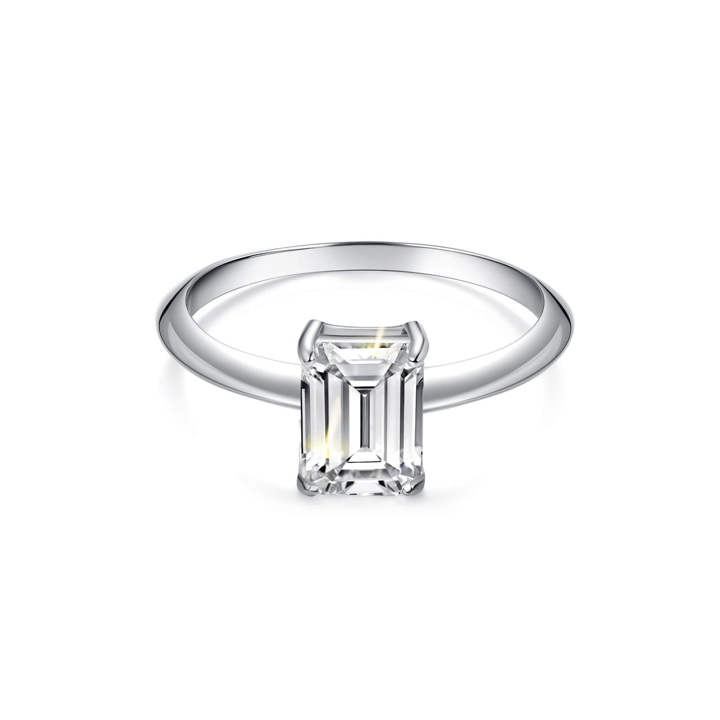 Solitaire Emerald Lab Diamond Ring in Platinum - Neoshine