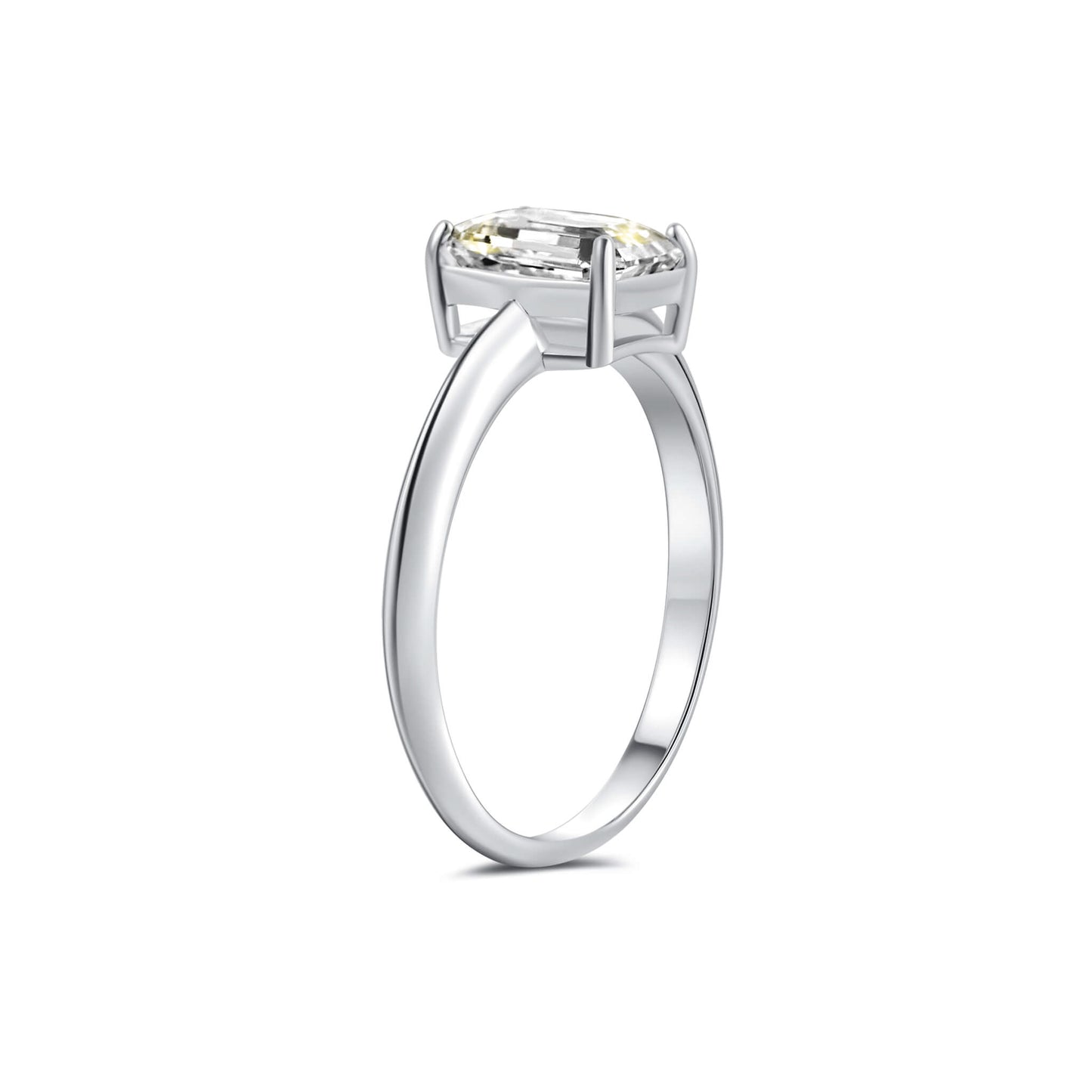 Solitaire Emerald Lab Diamond Ring in Platinum - Neoshine