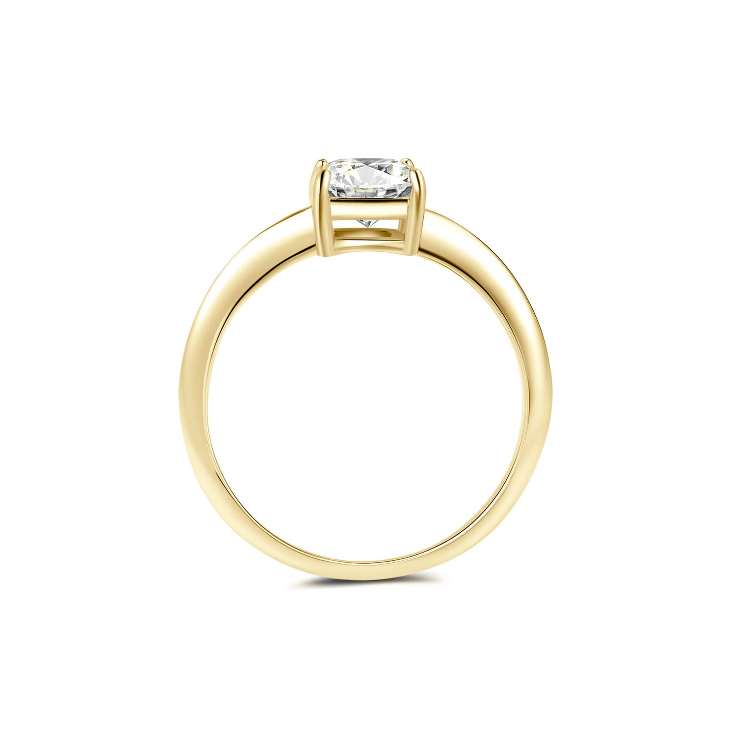 Solitaire Emerald Lab Diamond Ring in 18K Yellow Gold - Neoshine