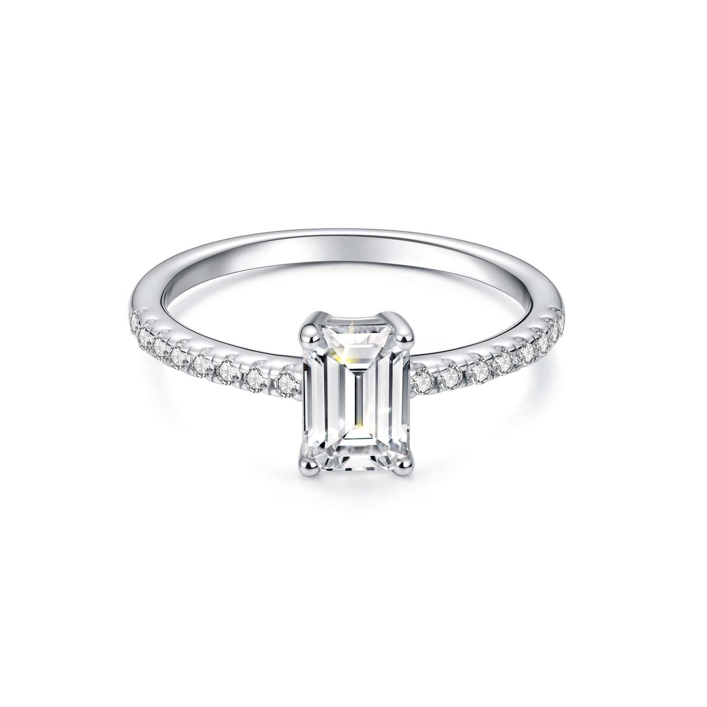 Solitaire Emerald Lab Diamond Ring in Platinum - Neoshine
