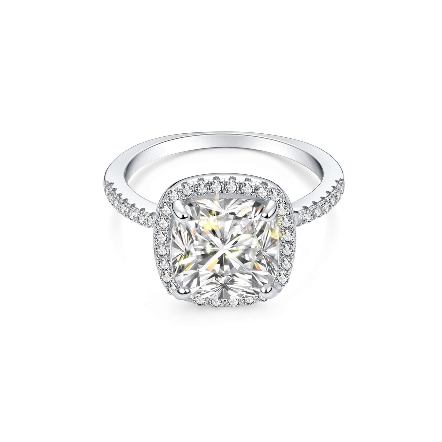 Halo Cushion Lab Diamond Ring in Platinum - Neoshine