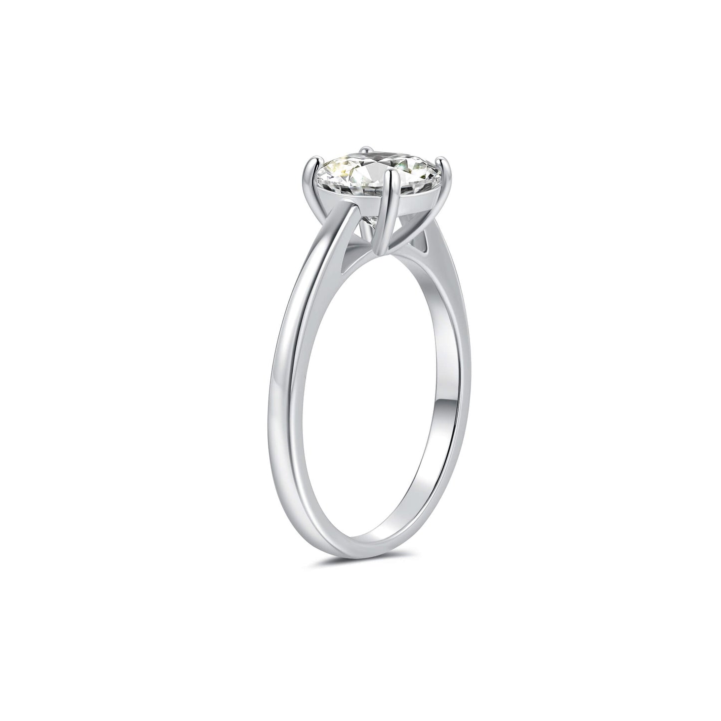 Solitaire Cushion Lab Diamond Ring in Platinum 4 Prong Setting - Neoshine