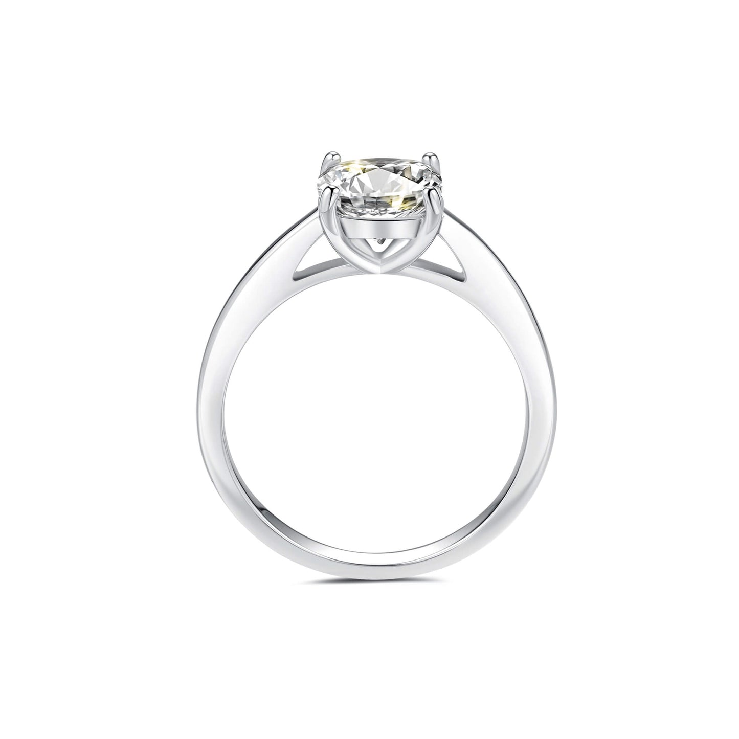 Solitaire Cushion Lab Diamond Ring in Platinum 4 Prong Setting - Neoshine