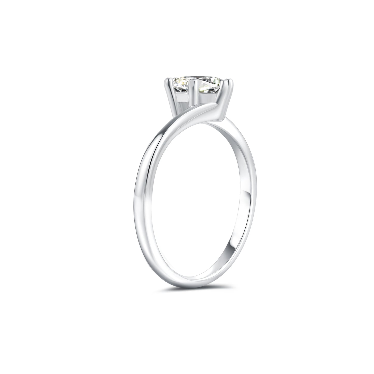Solitaire Round Lab Diamond Ring in Platinum 6 Prong - Neoshine