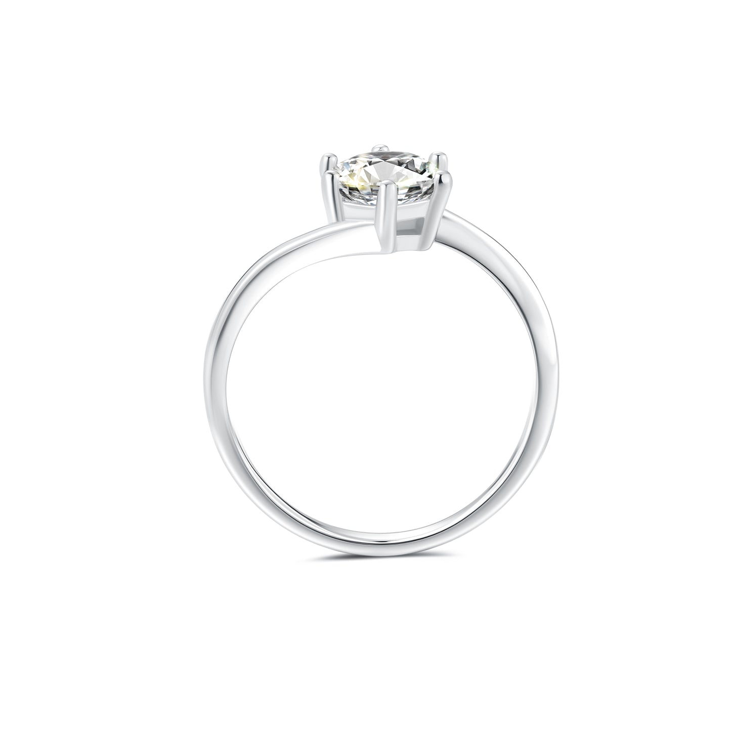 Solitaire Round Lab Diamond Ring in Platinum 6 Prong - Neoshine