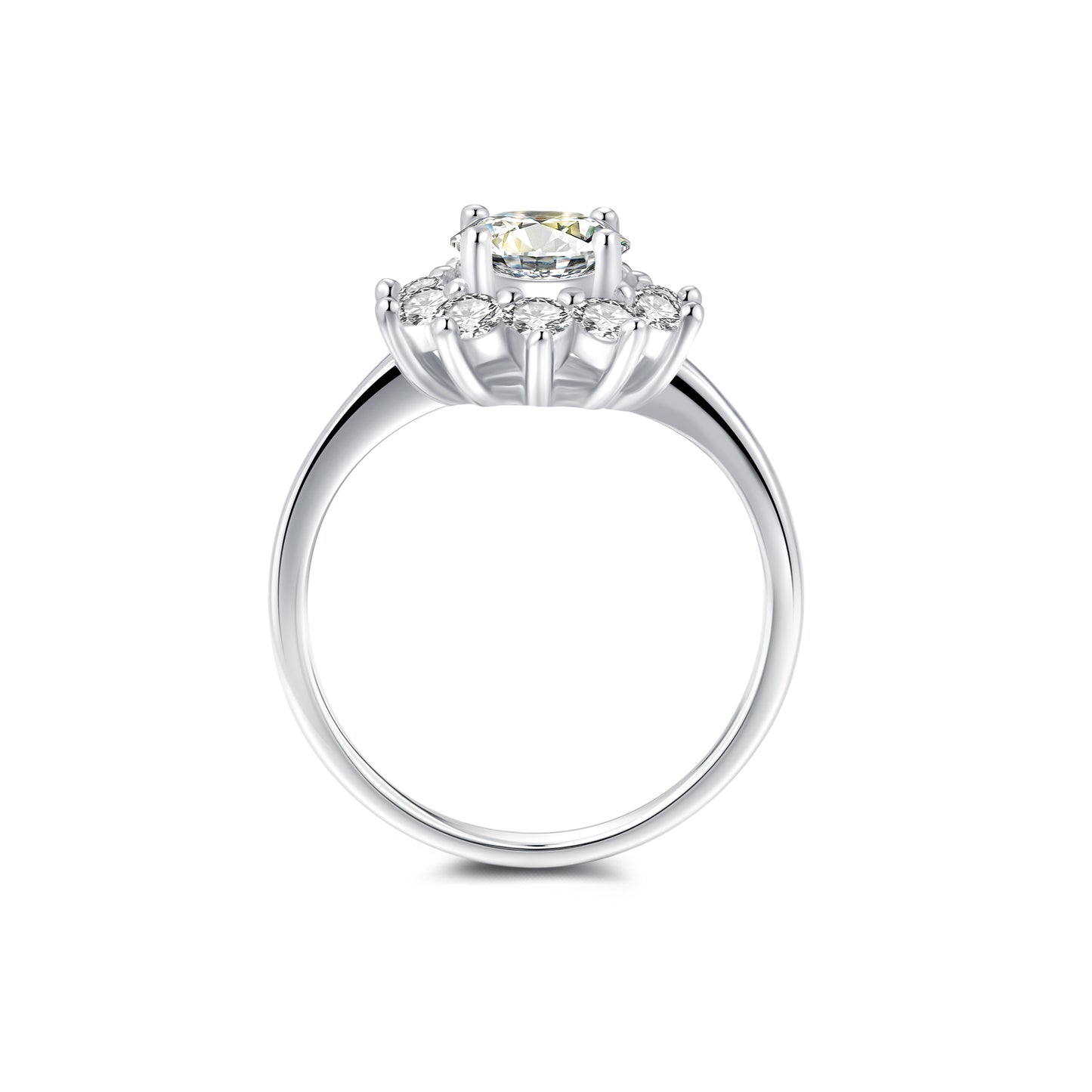 Halo Round Lab Diamond Ring in Platinum - Neoshine