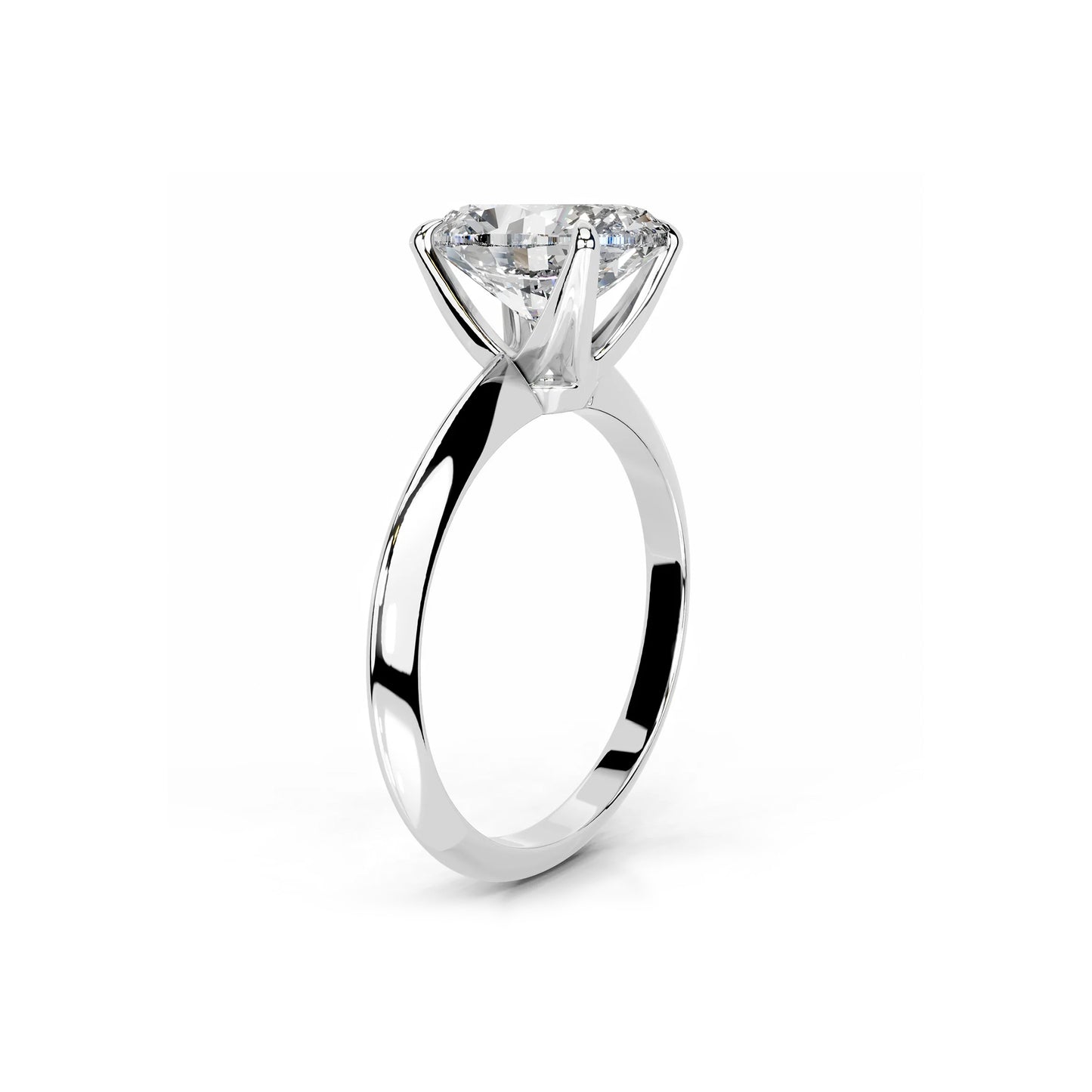 Solitaire Oval Lab Diamond Ring in Platinum 4 Prong Setting - Neoshine