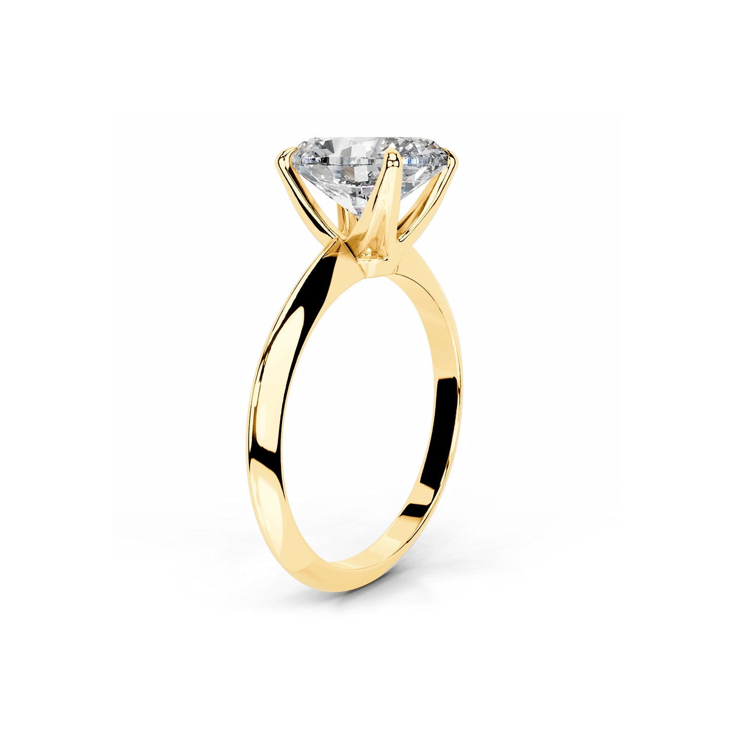 Solitaire Oval Lab Diamond Ring in 18K Yellow Gold 4 Prong Setting - Neoshine