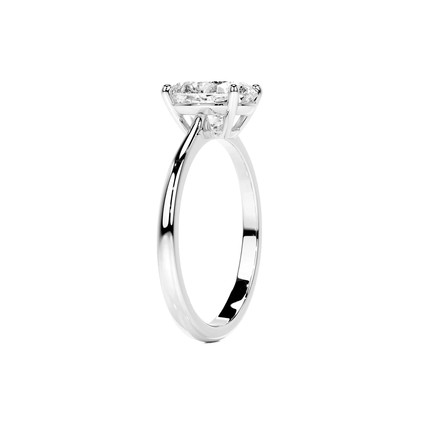 Solitaire Oval Lab Diamond Ring in Platinum 4 Prong Setting - Neoshine