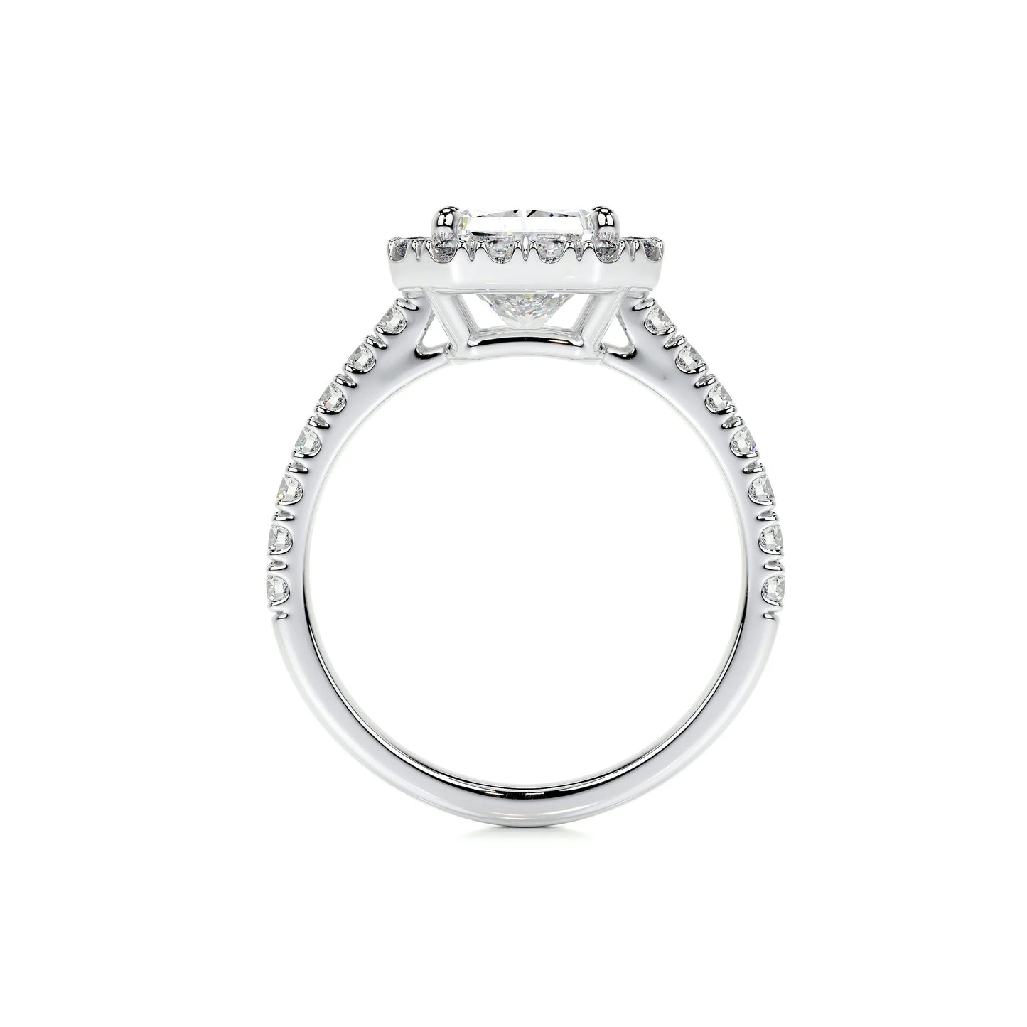 Halo Radiant Lab Diamond Ring in Platinum 4 Prong Setting - Neoshine