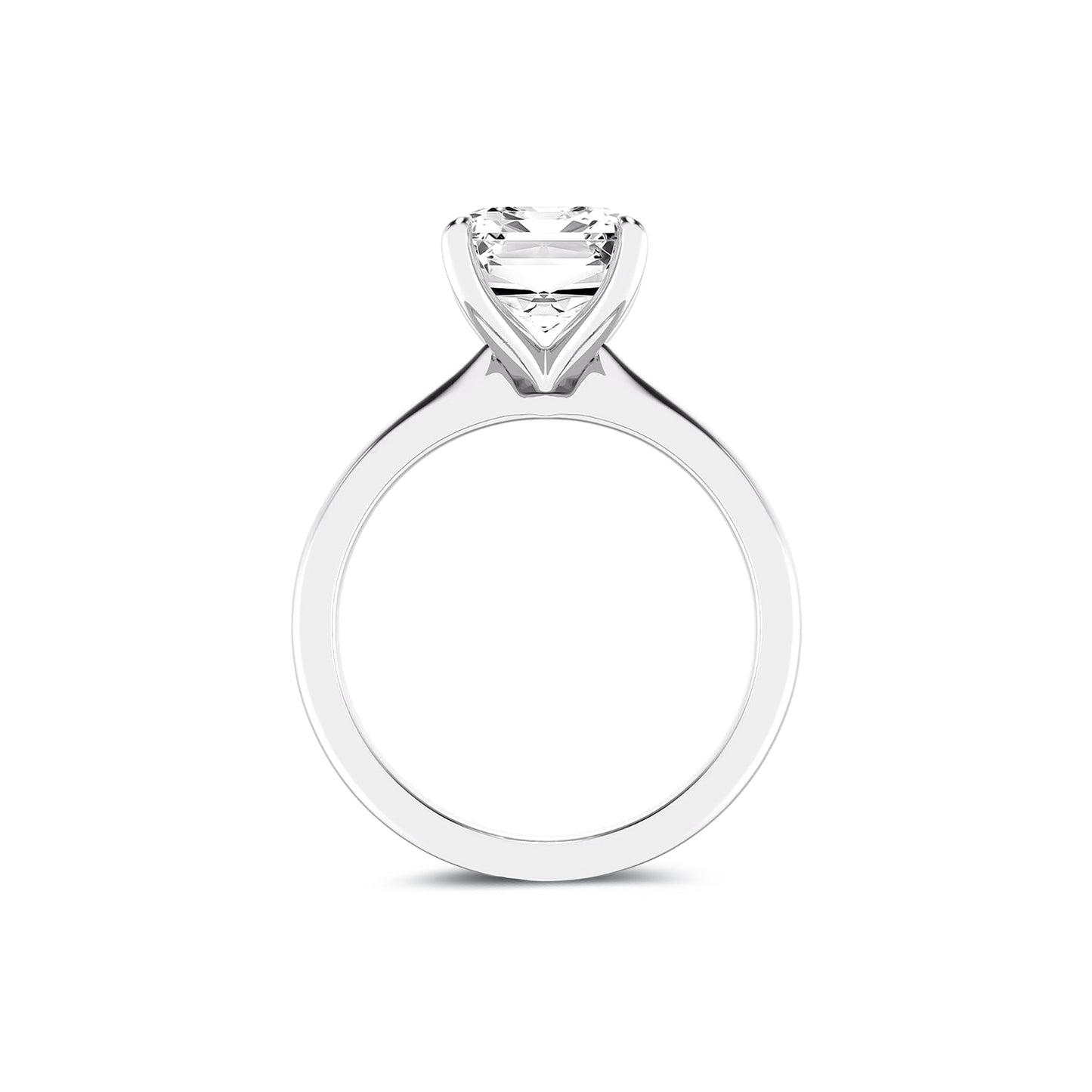 Solitaire Radiant Lab Diamond Ring in Platinum 4 Prong Setting - Neoshine
