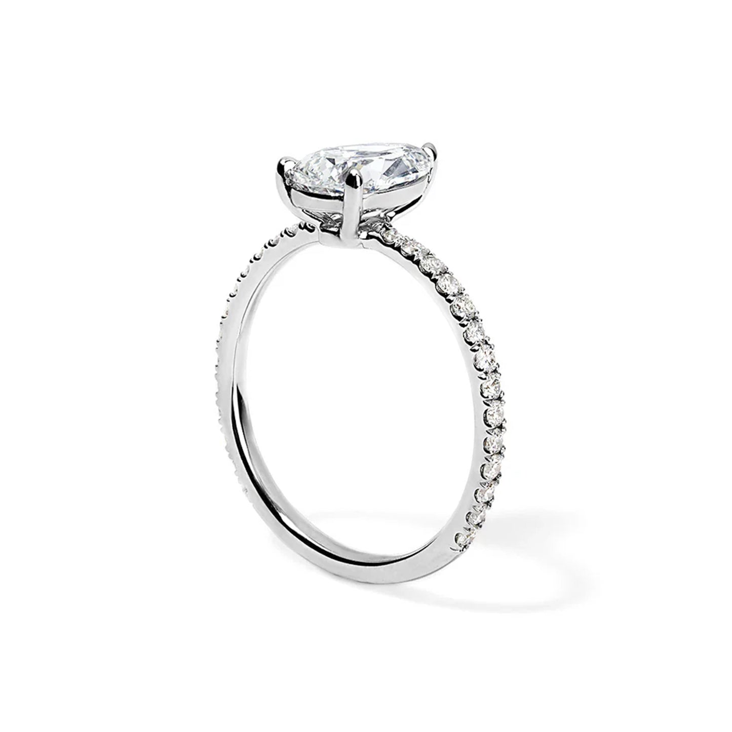 Solitaire Pear Lab Diamond Ring in Platinum Setting - Neoshine