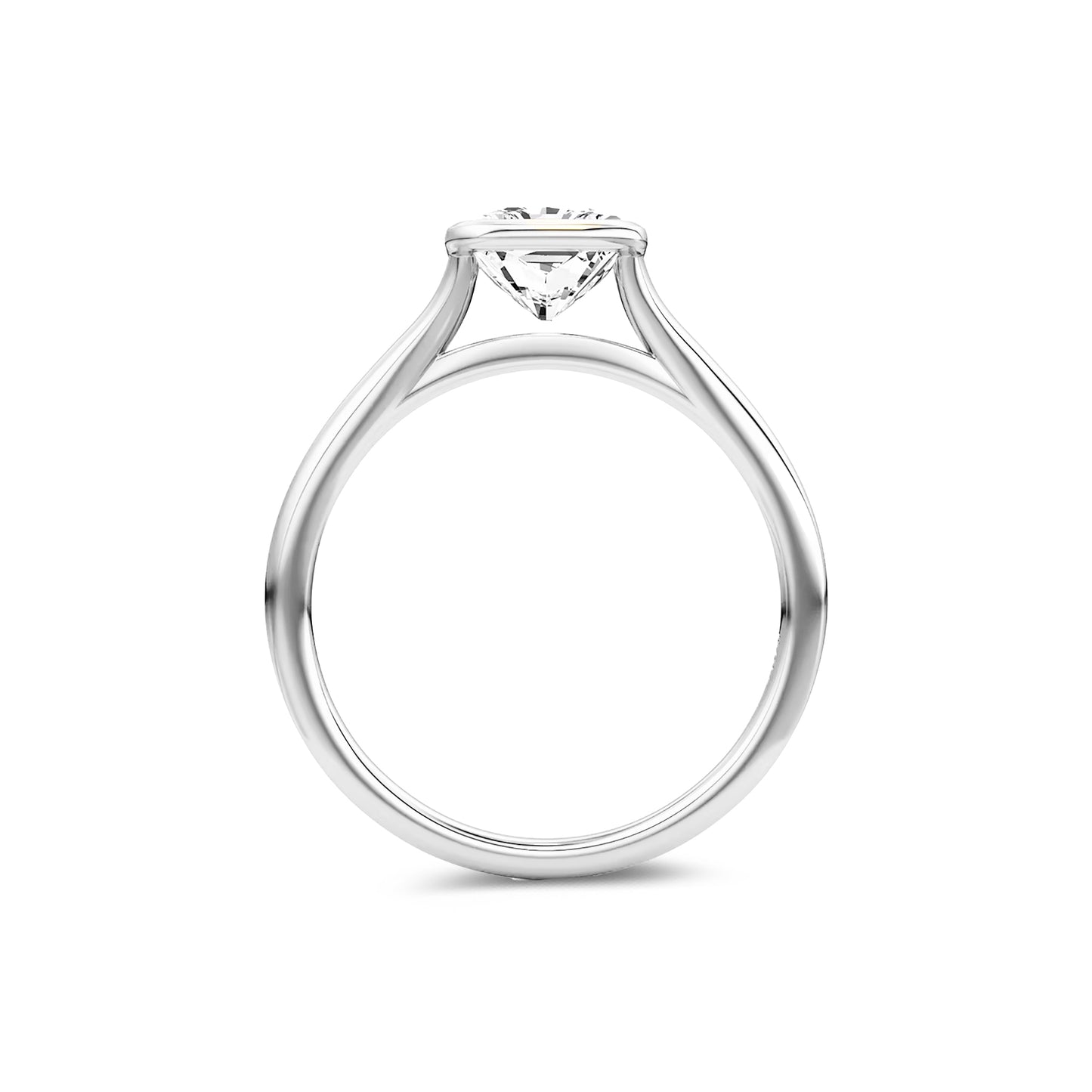 Bezel Radiant Lab Diamond Ring in Platinum Setting - Neoshine