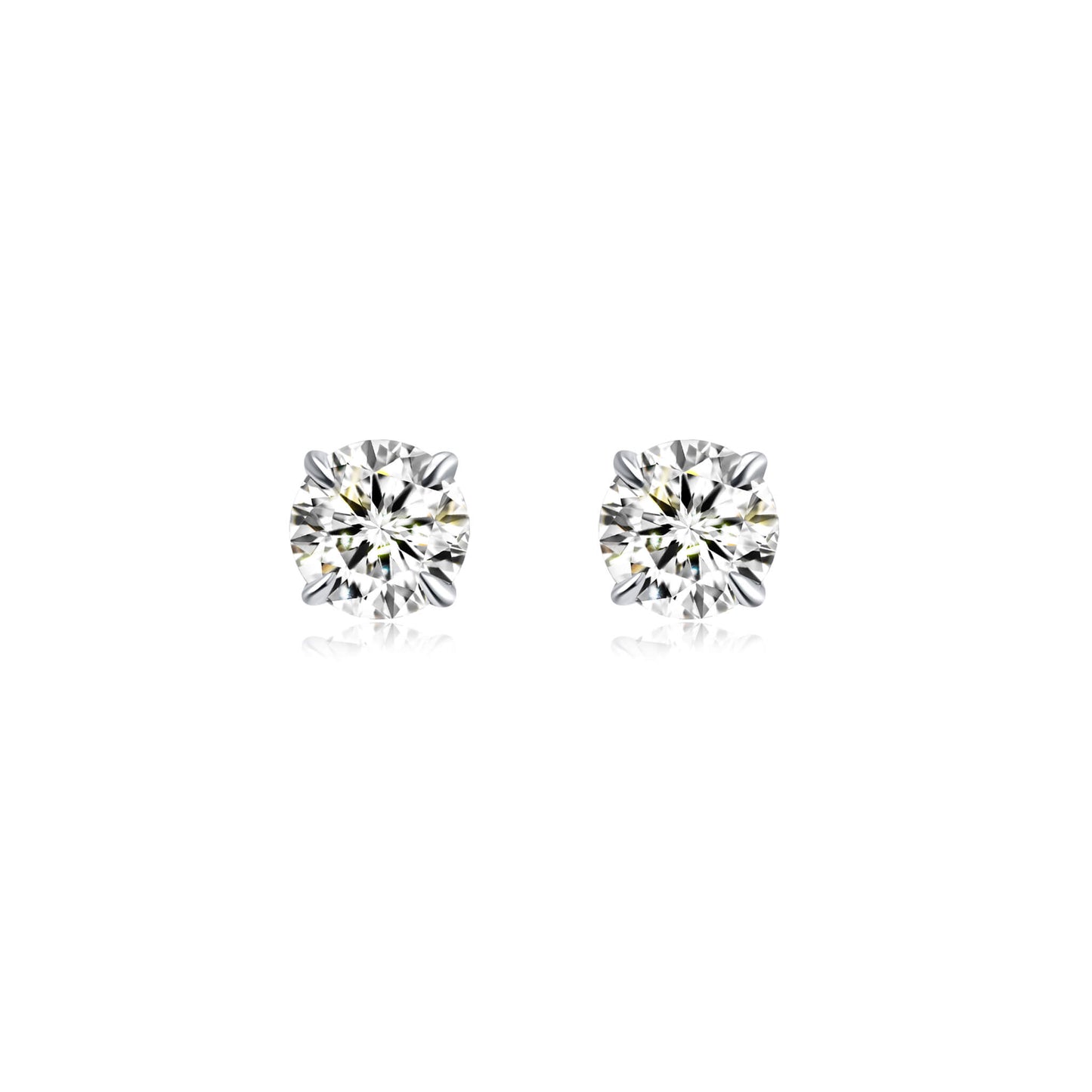 14k white gold stud earrings front view showing elegant 0.5 CT sparkle