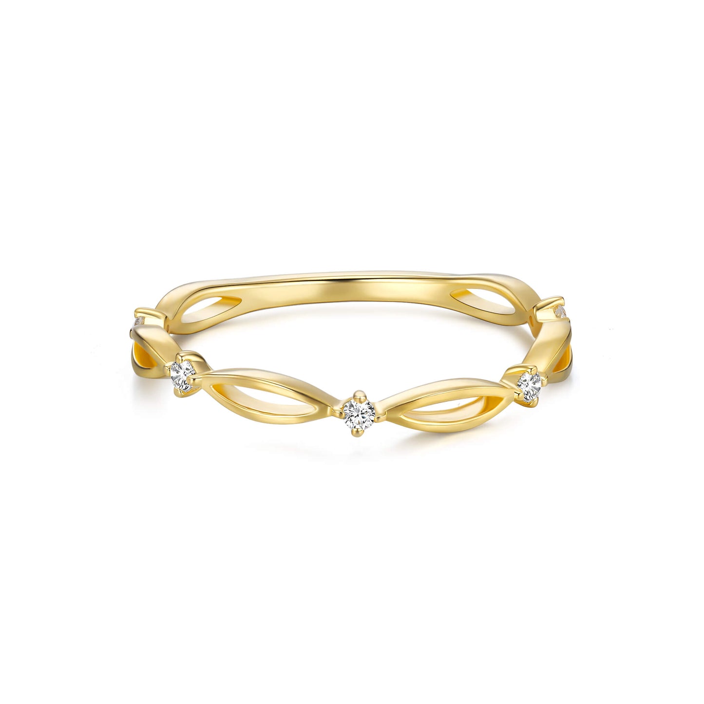 14k Gold Diamond Promise Rings-neoshine