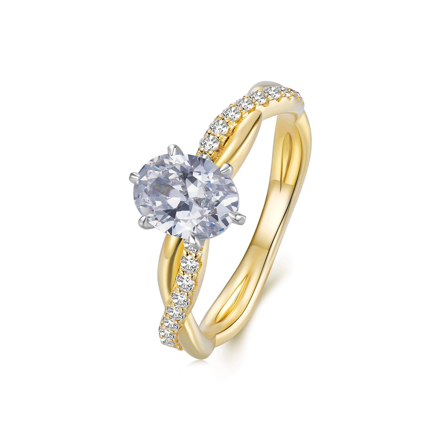 Oval Hidden Halo Engagement Ring - Neoshine