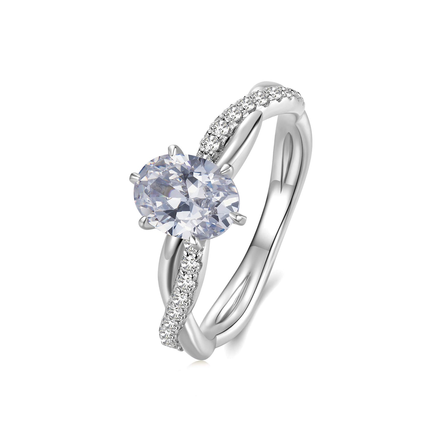 1CT Oval Hidden Halo Engagement Ring - Neoshine