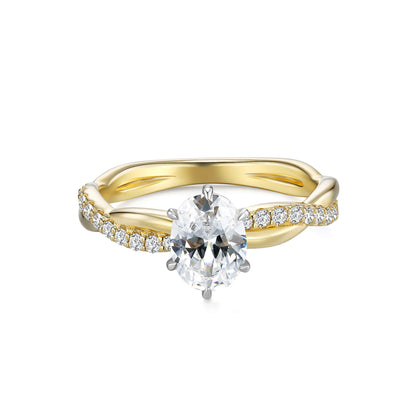 Oval Hidden Halo Engagement Ring - Neoshine