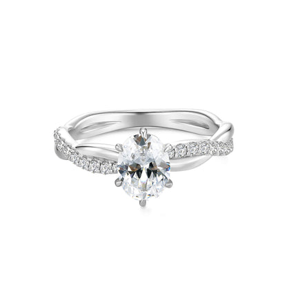 1CT Oval Hidden Halo Engagement Ring - Neoshine