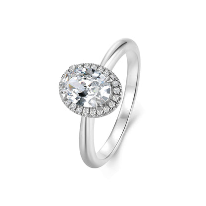 1CT Halo Oval Ring Engagement - Neoshine