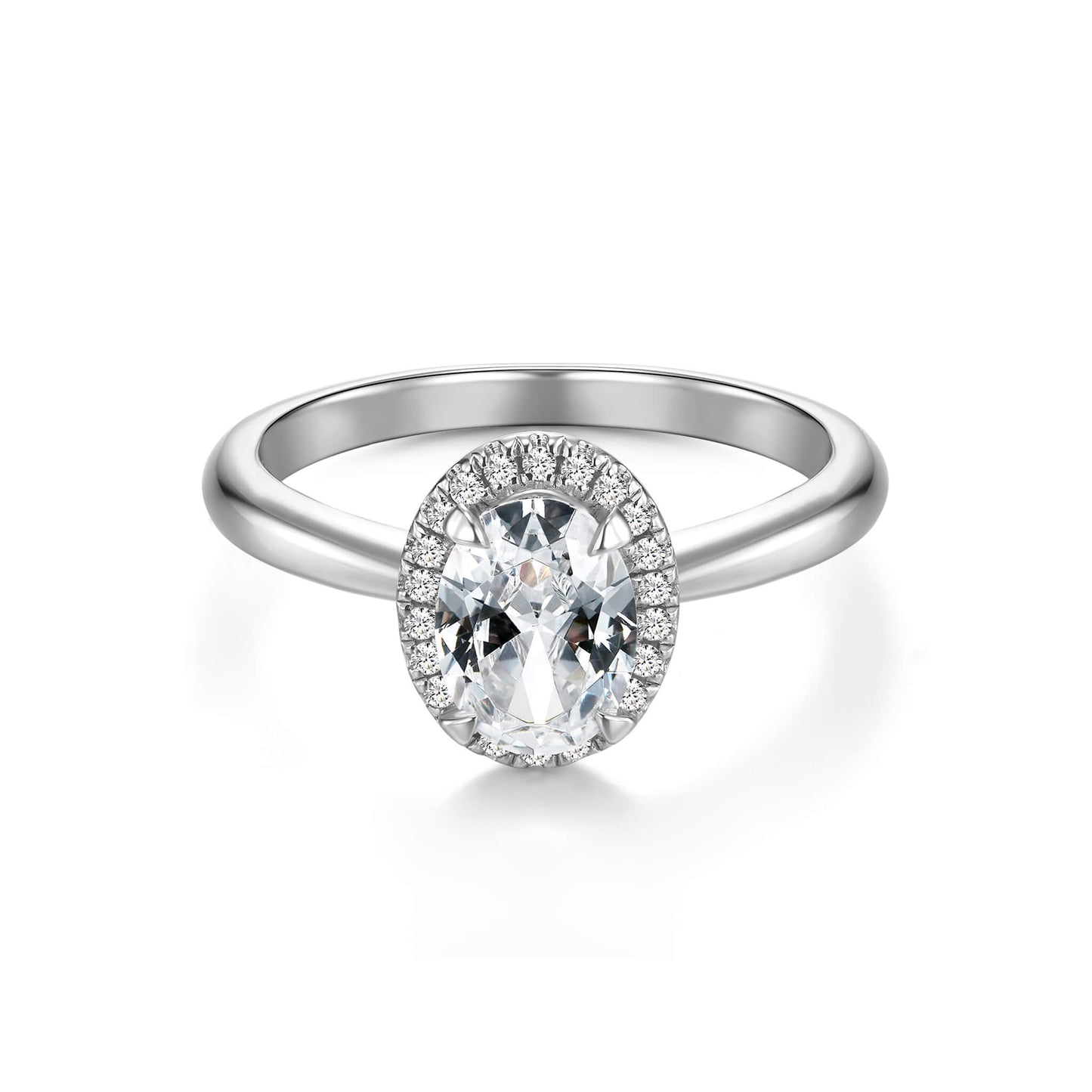 1CT Halo Oval Ring Engagement - Neoshine