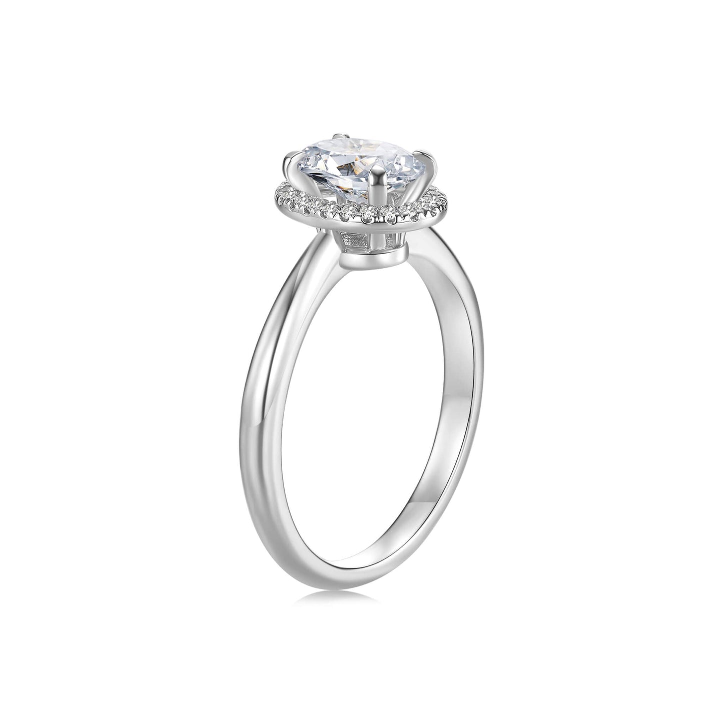 1CT Halo Oval Ring Engagement - Neoshine