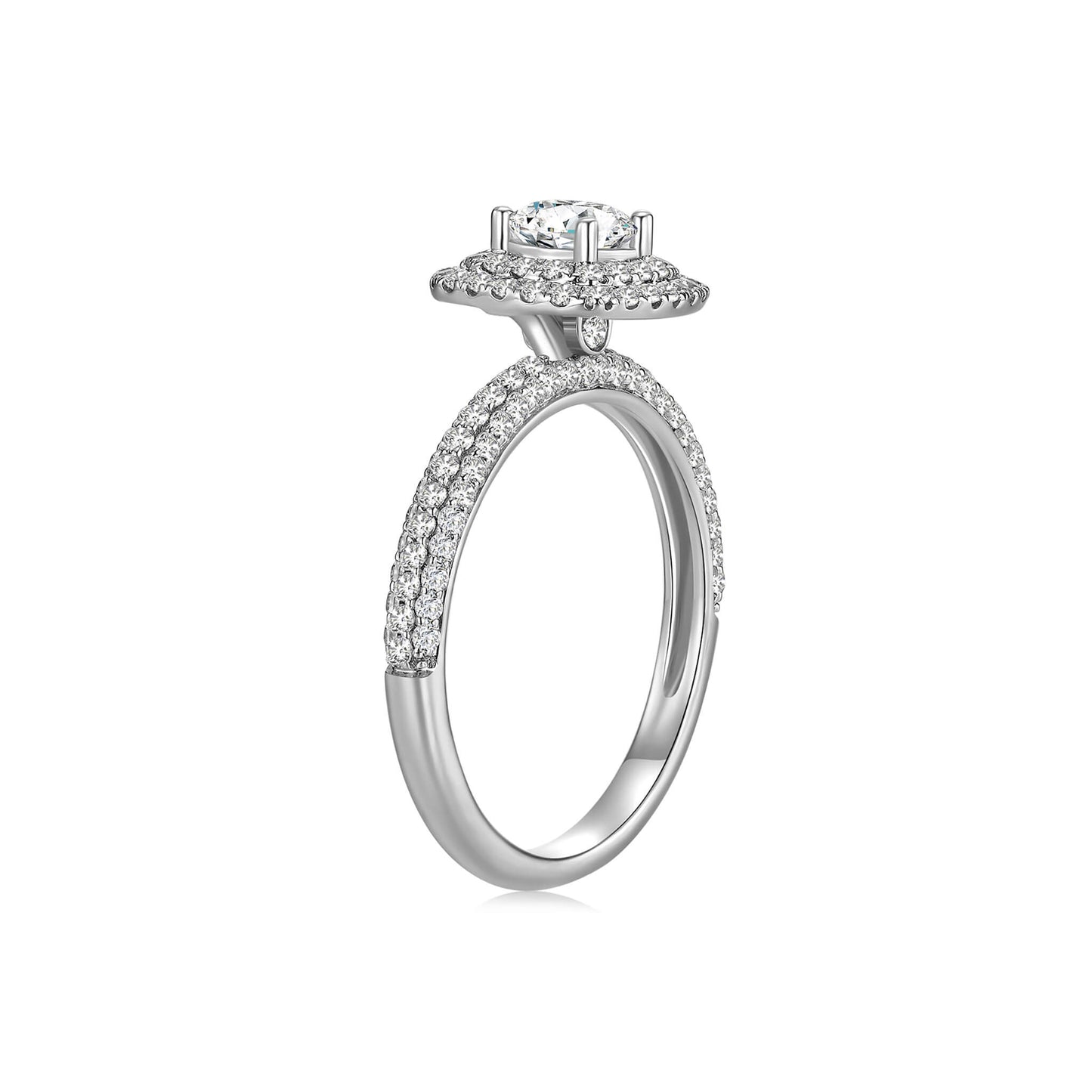 Double Halo Diamond Engagement Ring - Neoshine