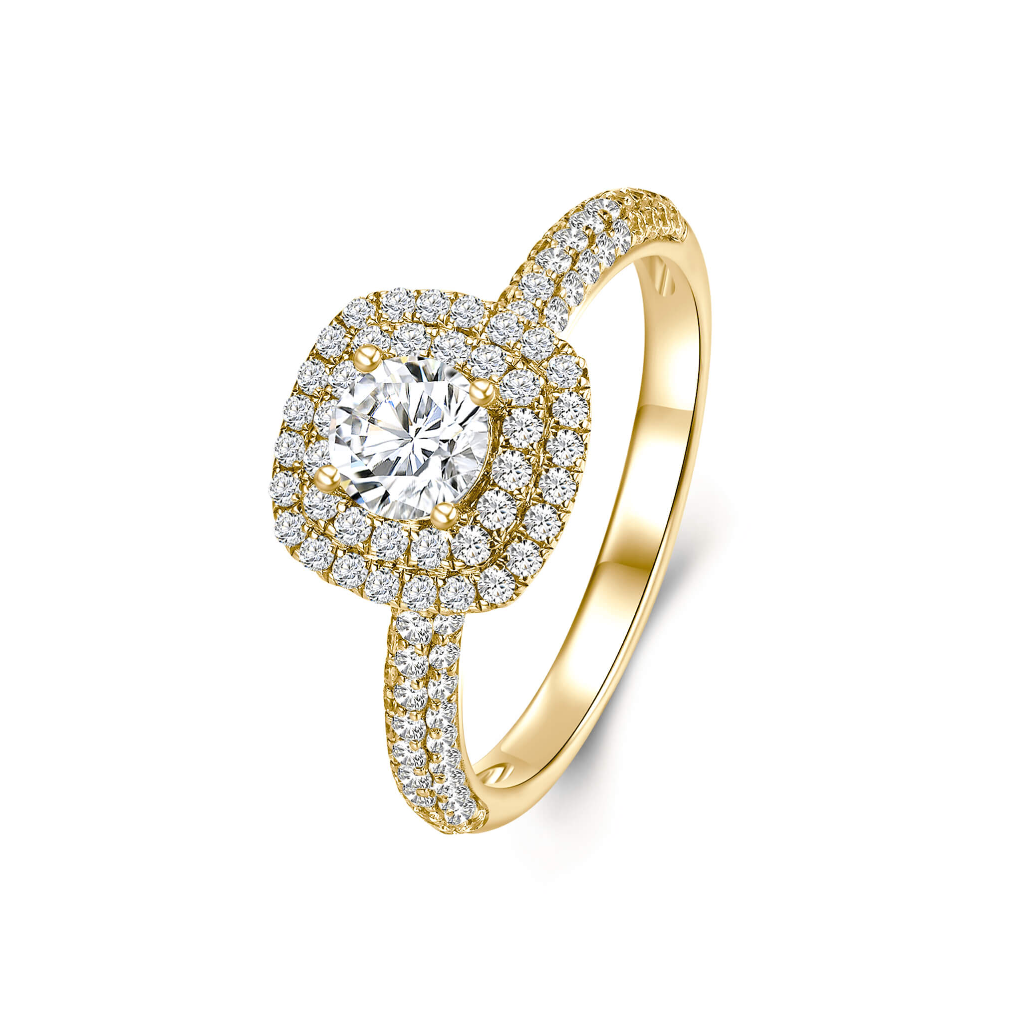 Double Halo Diamond Engagement Ring - Neoshine