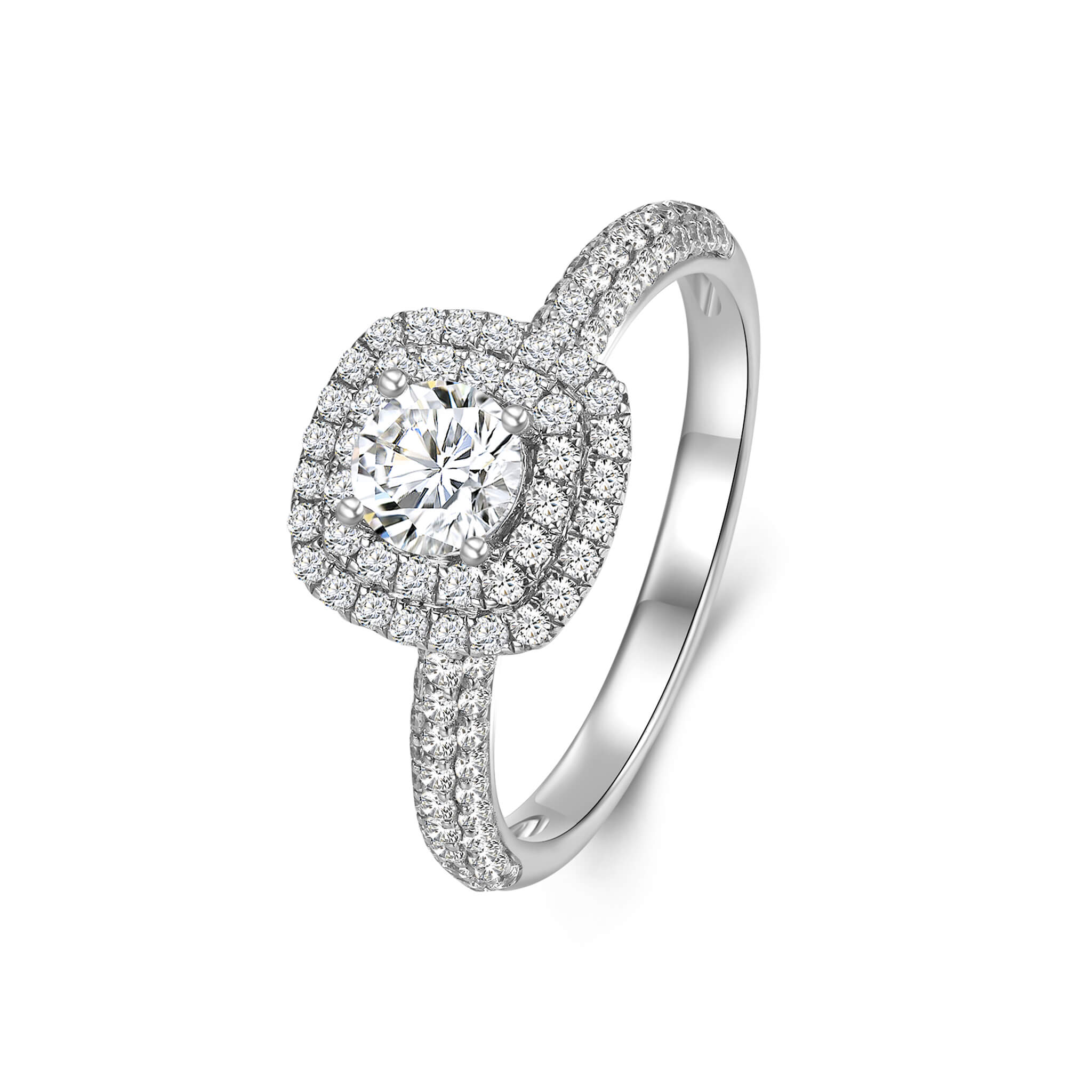 Double Halo Diamond Engagement Ring - Neoshine