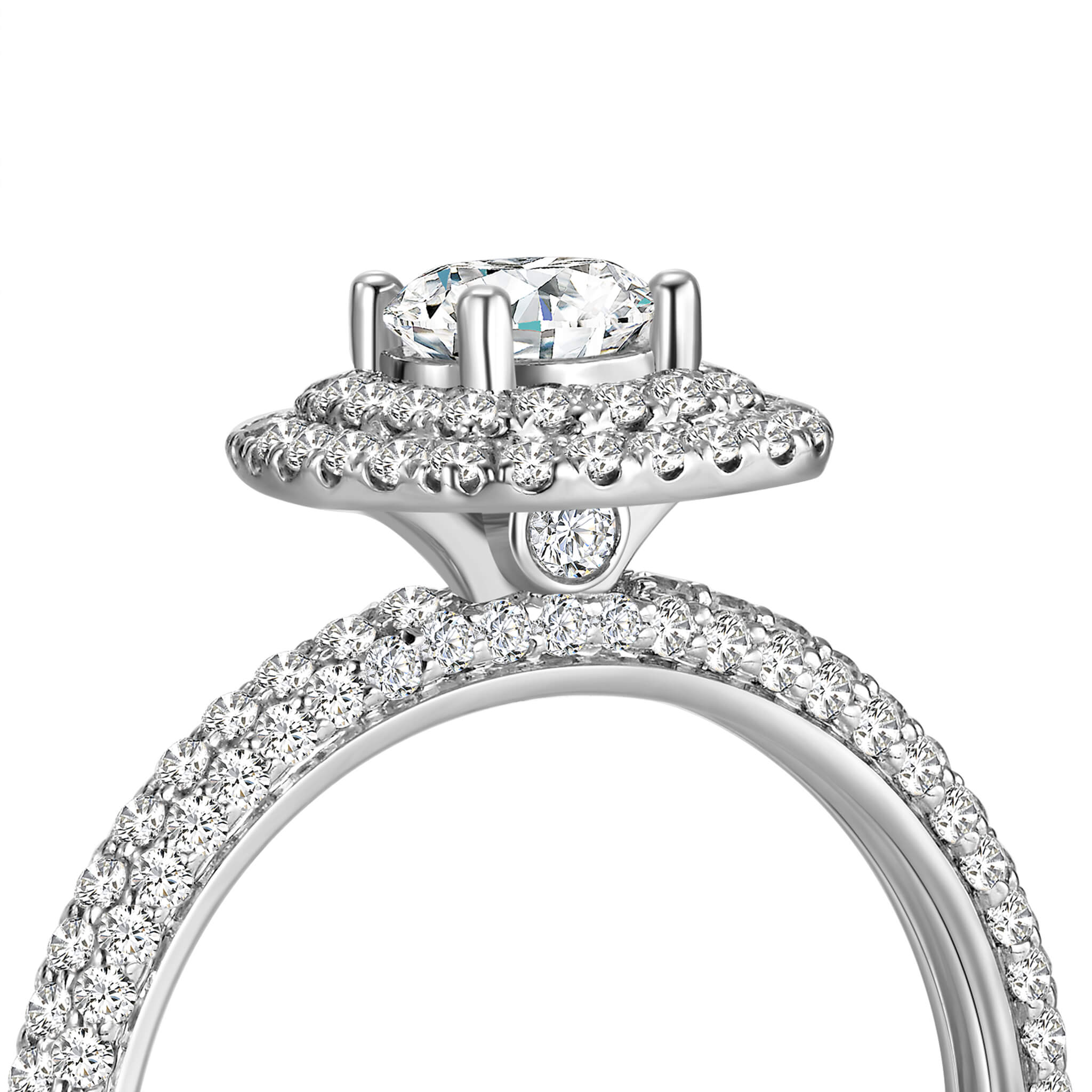 Double Halo Diamond Engagement Ring - Neoshine