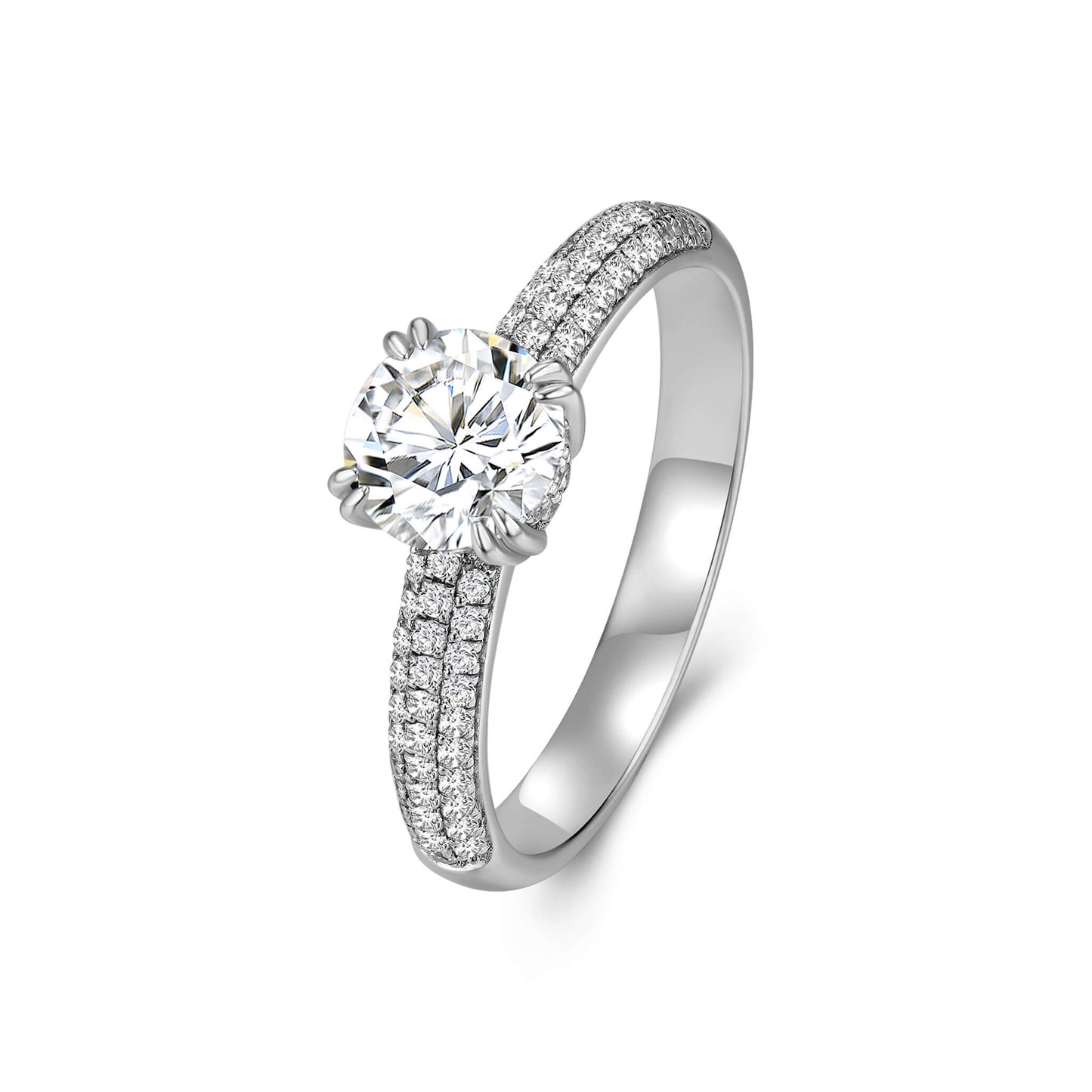 1CT Engagement Ring Hidden Halo - Neoshine