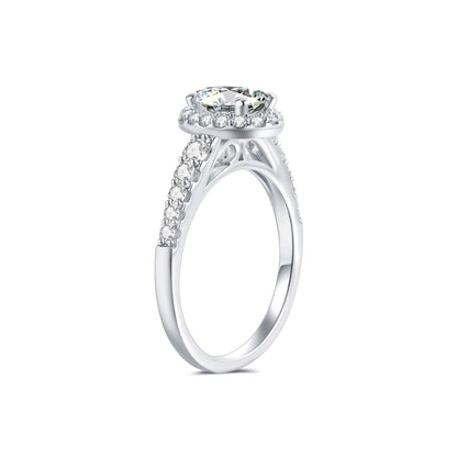 1CT Hidden Halo Oval Engagement Ring - Neoshine