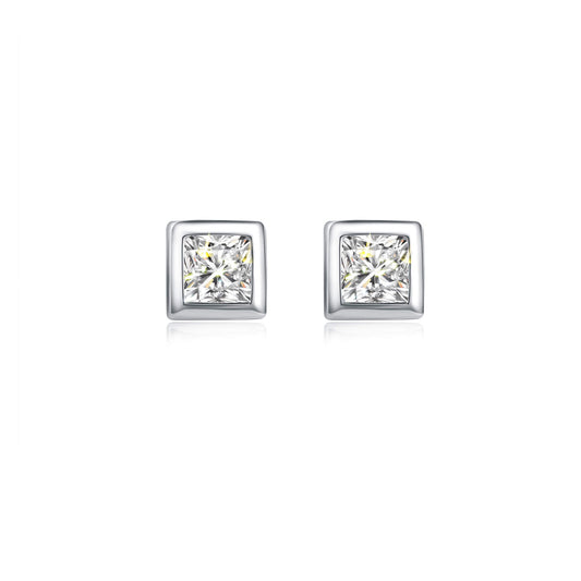 Bezel Set Diamond Earrings - Neoshine