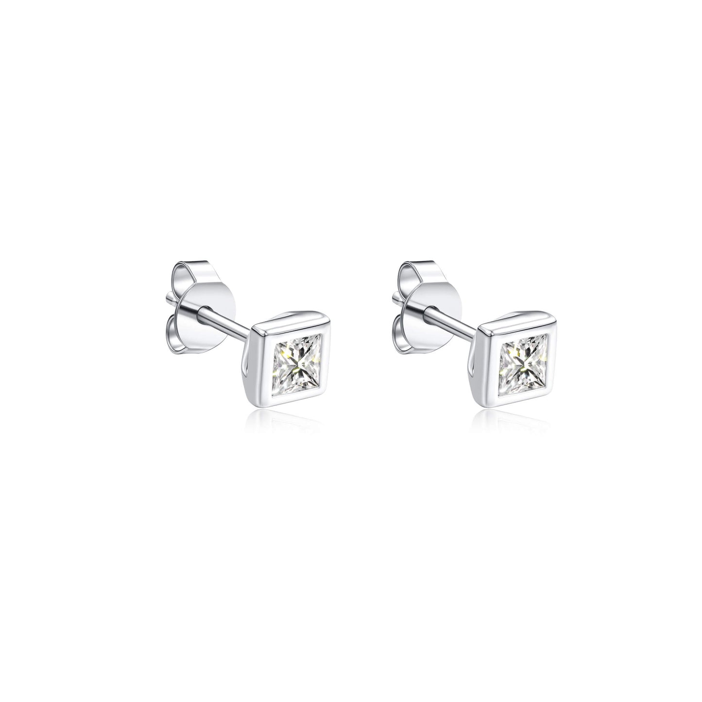 Bezel Set Diamond Earrings - Neoshine