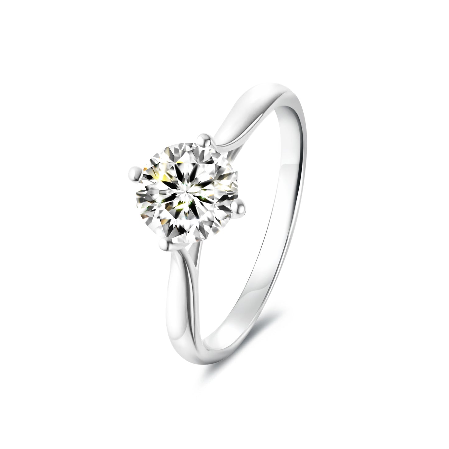 1.01ct Round Lab-Grown Diamond Ring in Platinum – VS2, F Color, Ideal Cut Size 5