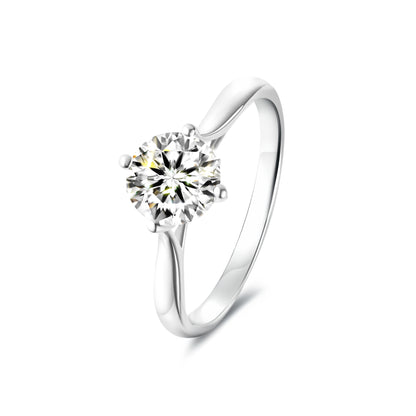 1.01ct Round Lab-Grown Diamond Ring in Platinum – VS2, F Color, Ideal Cut Size 5