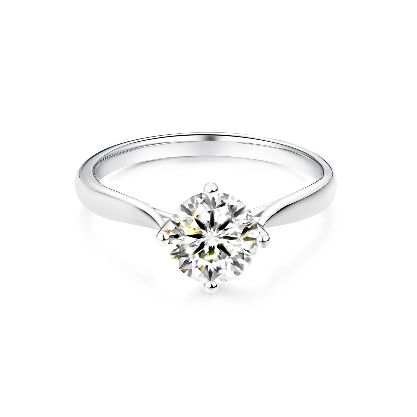 1.01ct Round Lab-Grown Diamond Ring in Platinum – VS2, F Color, Ideal Cut Size 5