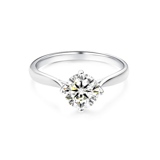 1.00ct Round Lab-Grown Diamond Ring in Platinum – VS1, G Color, Excellent Cut Size 7