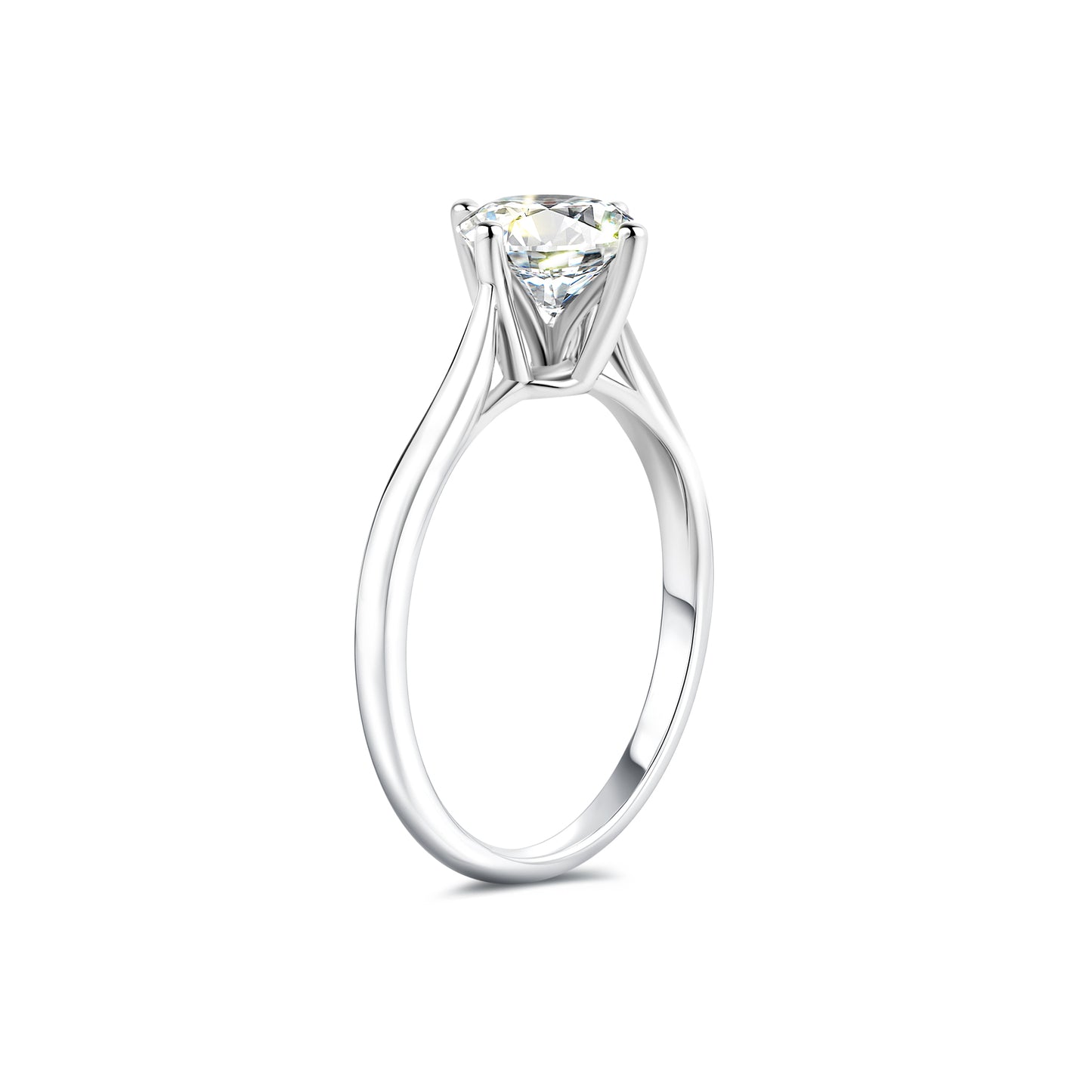 1.01ct Round Lab-Grown Diamond Ring in Platinum – VS2, F Color, Ideal Cut Size 5