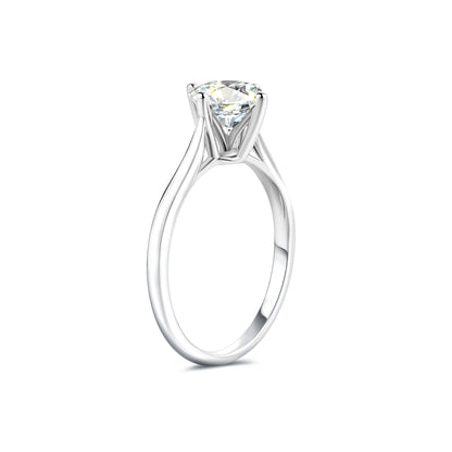 1.01ct Round Lab-Grown Diamond Ring in Platinum – VS2, F Color, Ideal Cut Size 5