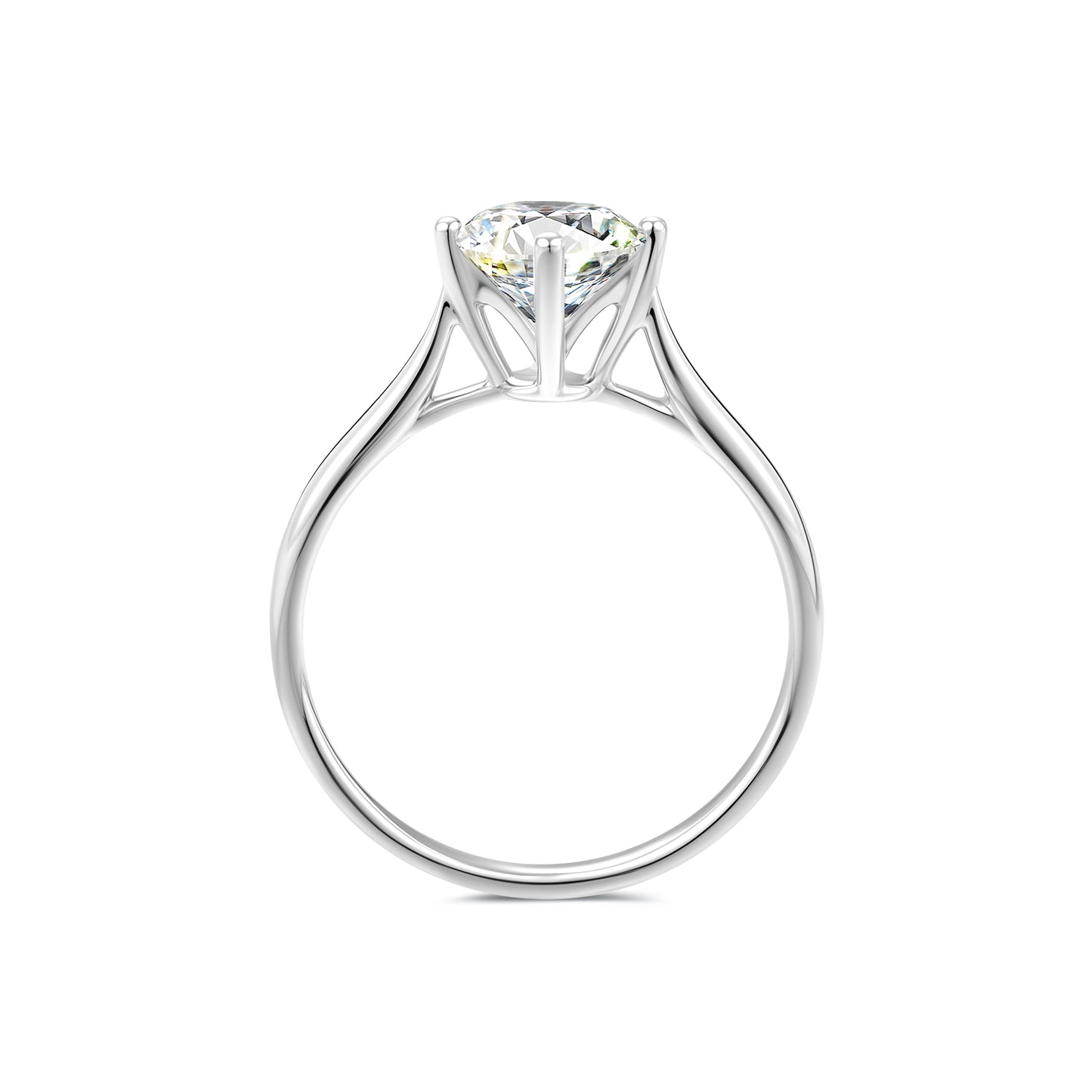 1.01ct Round Lab-Grown Diamond Ring in Platinum – VS2, F Color, Ideal Cut Size 5