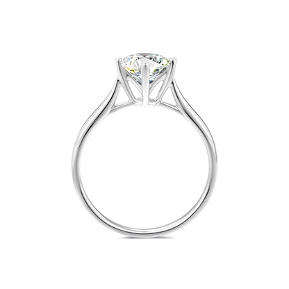 1.01ct Round Lab-Grown Diamond Ring in Platinum – VS2, F Color, Ideal Cut Size 5