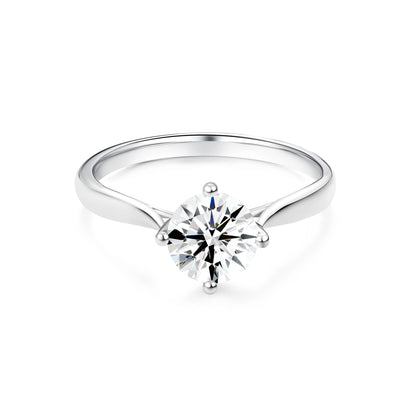 1.03ct Round Lab-Grown Diamond Ring in Platinum – VS1, G Color, Ideal Cut Size 5