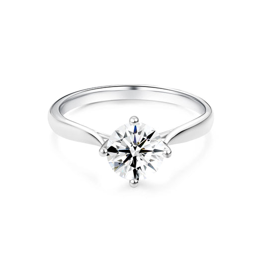 1.00ct Round Lab-Grown Diamond Ring in Platinum – VS1, G Color, Ideal Cut Size 6