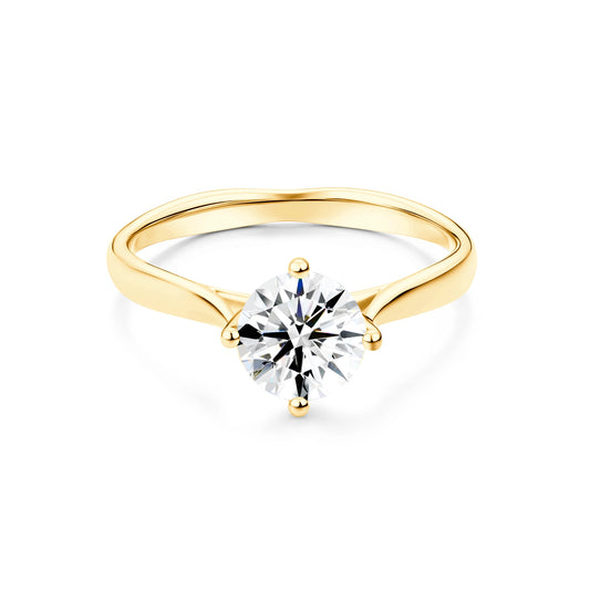 [Unexpectedly Good Price]1.07ct Round Lab-Grown Diamond Ring in 14K Yellow Gold – VS1, G Color, Ideal Cut Size 6