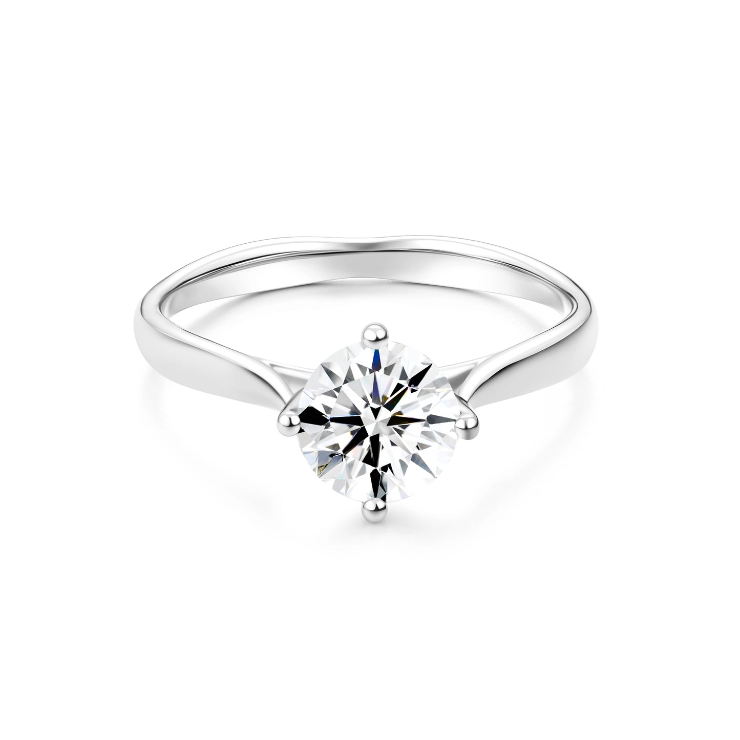 1.03ct Round Lab-Grown Diamond Ring in 14K White Gold – VVS1, G Color, Ideal Cut Size 5