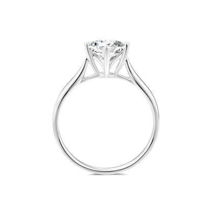 1.03ct Round Lab-Grown Diamond Ring in 14K White Gold – VVS1, G Color, Ideal Cut Size 5