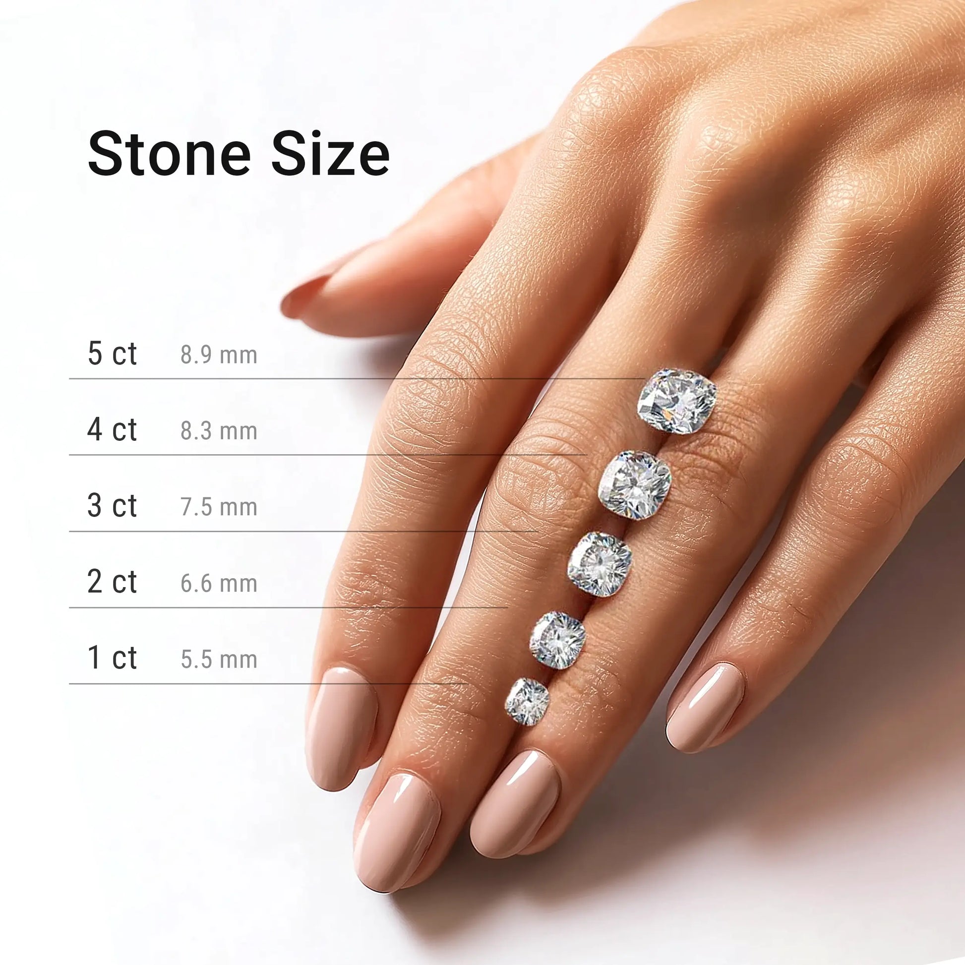 Three Stone Cushion Lab Diamond Ring in Platinum 4 Prong Setting - Neoshine