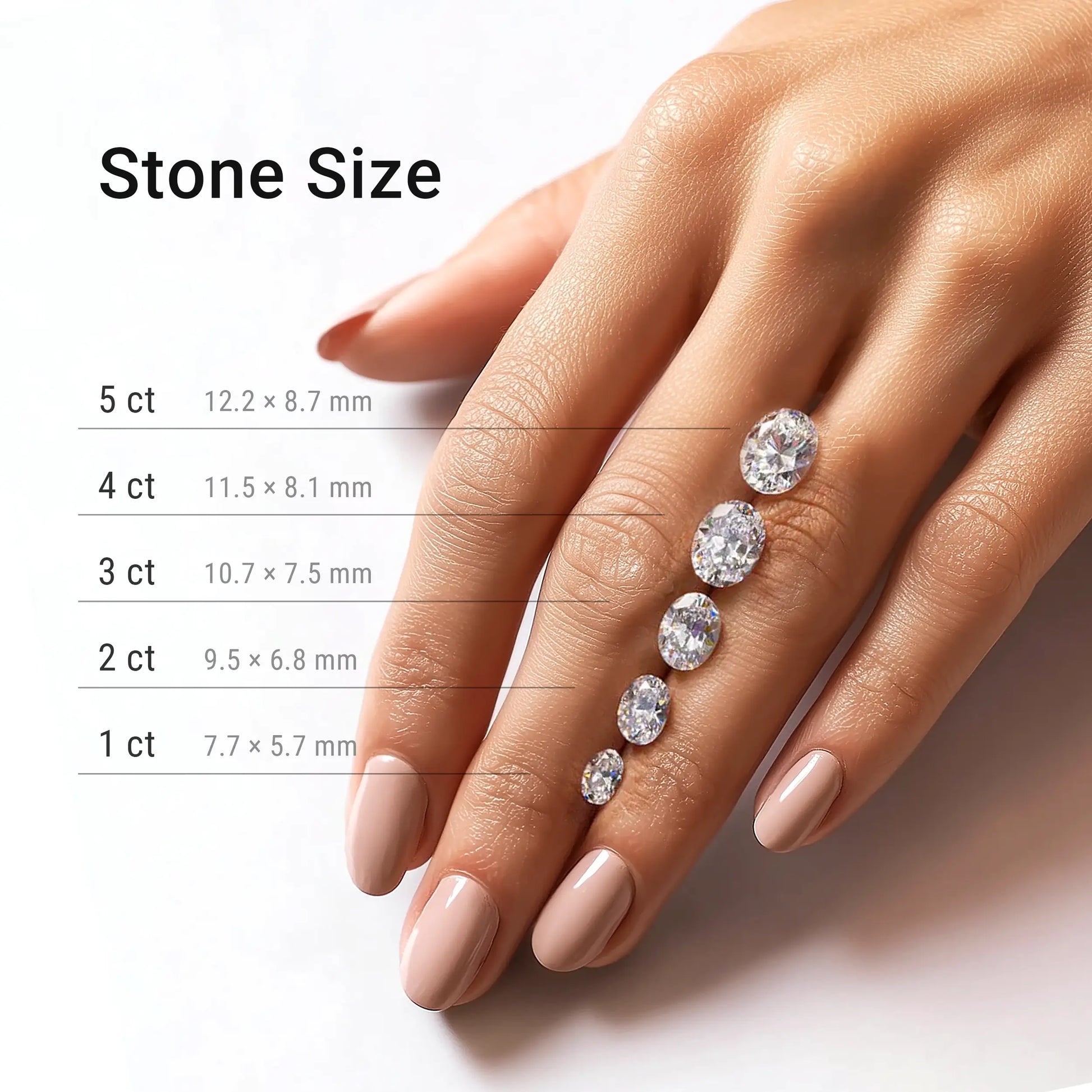 Three Stone Oval Lab Diamond Ring in Platinum 4 Prong Setting - Neoshine